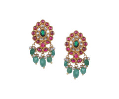 Stone Set Temple Jewellery  Gold Ear Wear -108A161161
