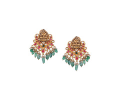 Stone Set Temple Jewellery  Gold Ear Wear -108A161192
