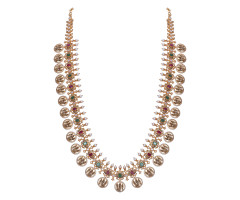 Black Beads Gold Necklace -110A56065
