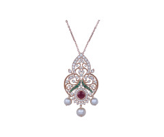 South Indian Traditional Diamond Pendant -IH2350326
