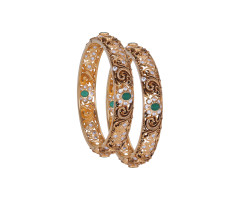 Traditional Cz Jewellery Gold Bangle -JJ2347793
