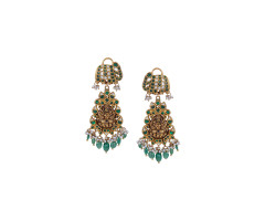Stone Set Temple Jewellery  Gold Ear Wear -JJ2365985
