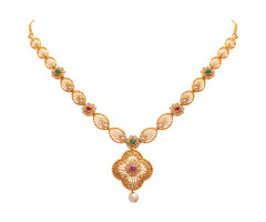 Rose Cut Precious Necklace -JJ24100500
