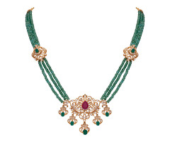 Premium Cz Gold Necklace -JJ25064924
